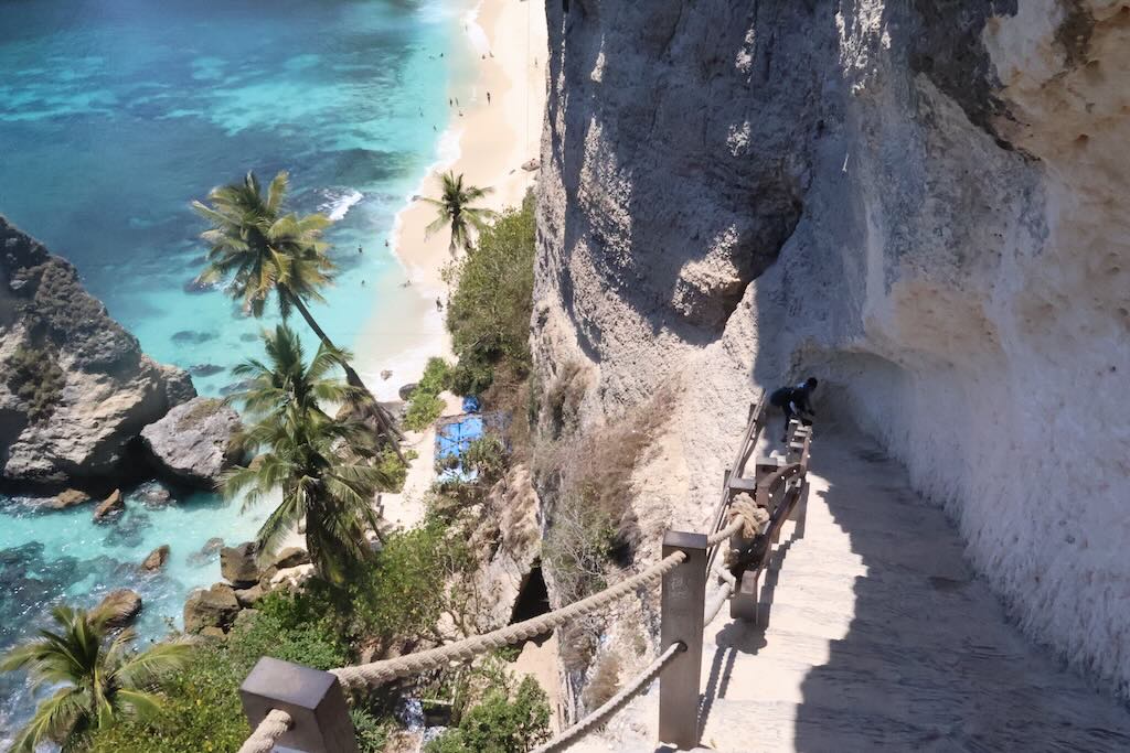 Diamond Beach Nusa Penida Bali Indonesia stairs